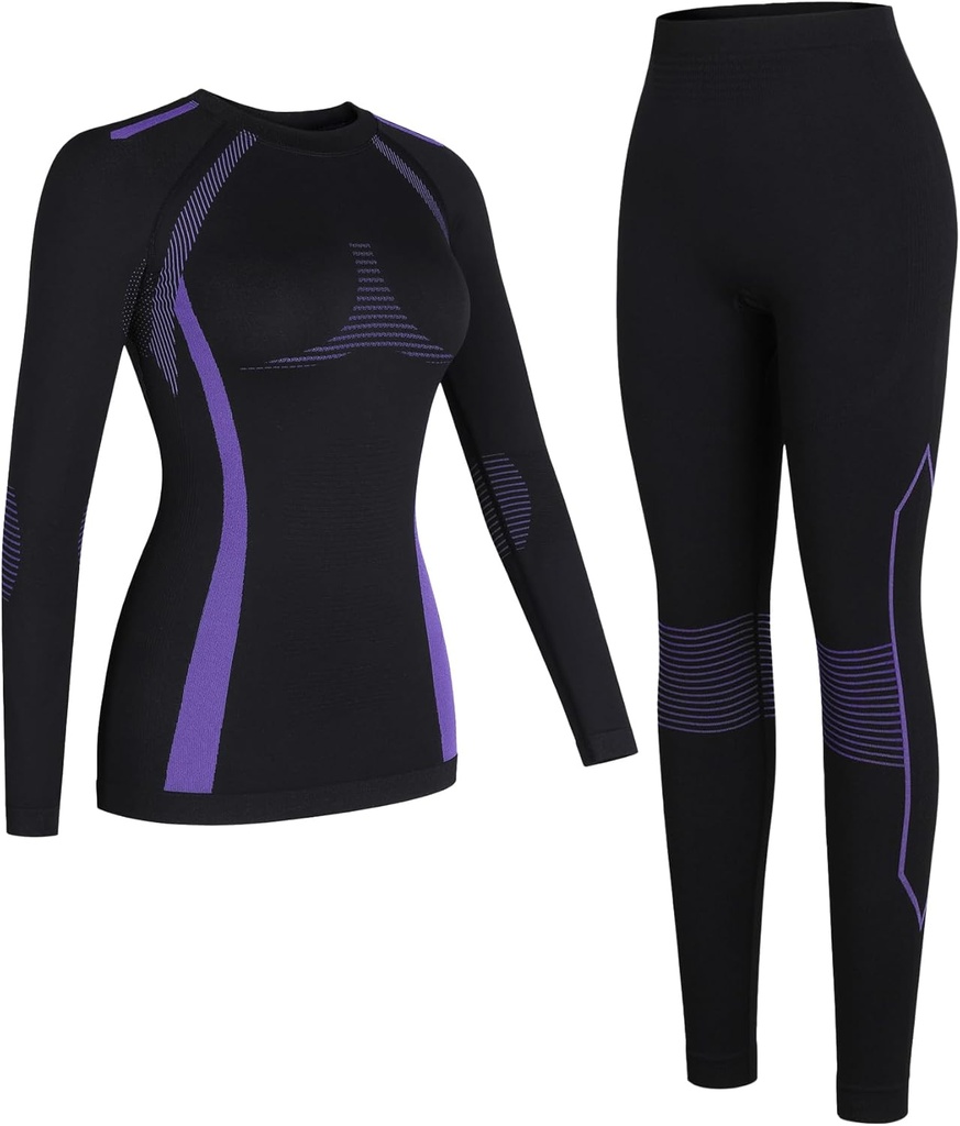 ATTRACO Thermal Underwear Set Womens Long Johns Warm Base Layer Top Bottom for Cold Weather Clothes