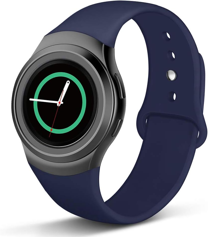 Compatible with Gear S2 Band, Soft Silicone Straps Sport Bands Adjustable Replacement Wristband Watch Bracelet for Samsung Gear S2 Smartwatch, Large Small