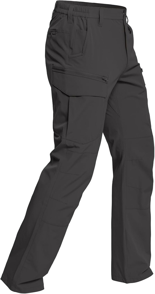 CARWORNIC Men's Quick Dry Tactical Hiking Pants Flex Water Resistant Lightweight Outdoor Fishing Cargo Work Pants 9 Pockets