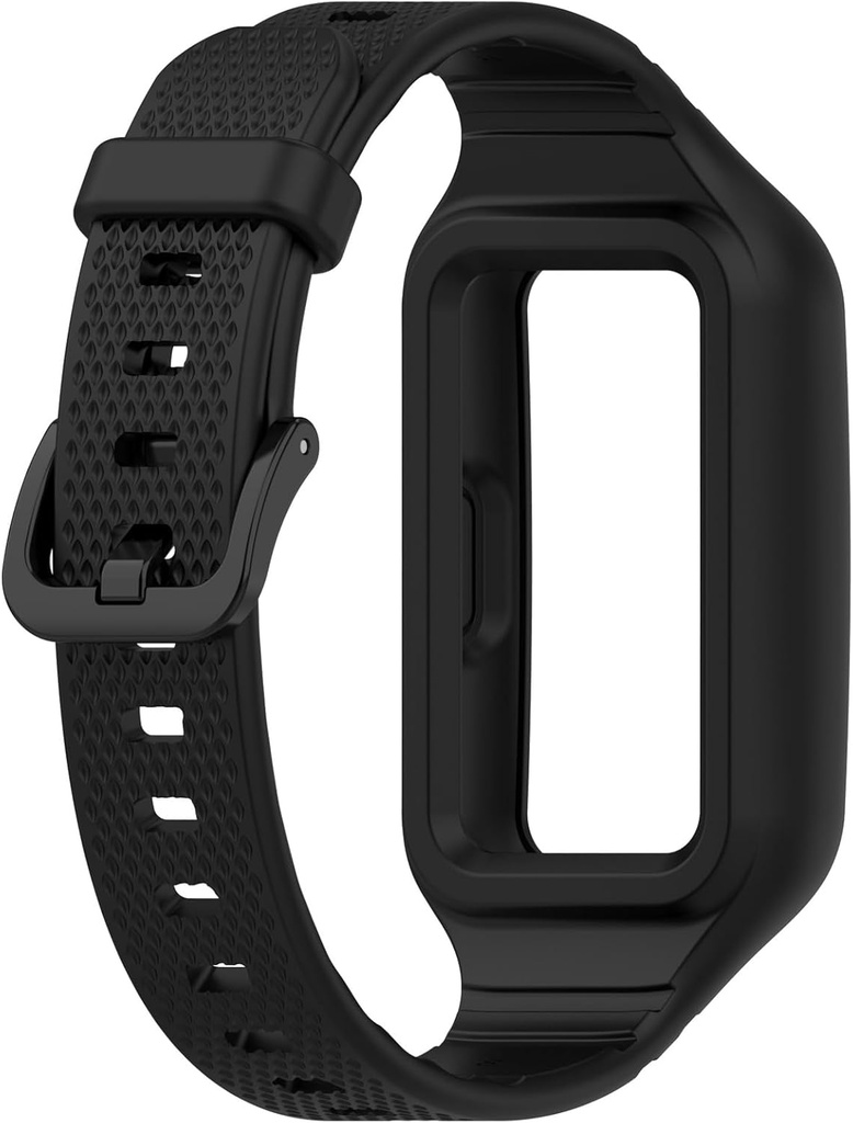 Compatible with Huawei Band 10 Replacement Wrist Strap - Replacement TPE Wrist Watch Band Strap Compatible with Huawei Band 10/9/8/7(Black)