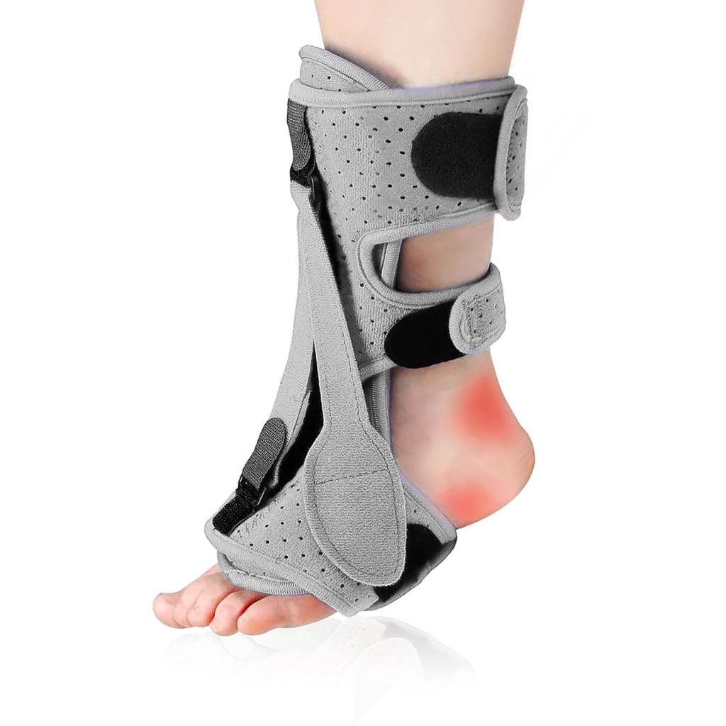 Plantar Fasciitis Night Splint, Night Splint Plantar Fasciitis for Women And Men, Upgrade Adjustable Splint Not Affect Sleep for Achilles Tendinitis Flat Arch Foot Drop (Gray)