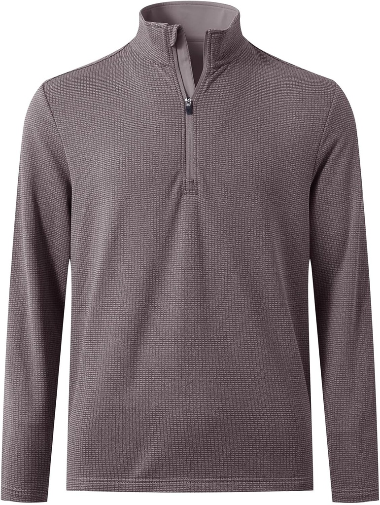 M MAELREG Mens Quarter Zip Pullover Golf Casual Fleece Lined Warmth Lightweight Stretch Mock Neck 1/4 Zip Sweatshirts for Men