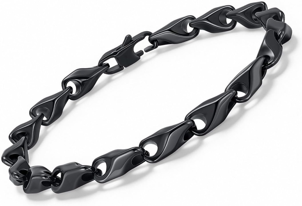 Link Chain Bracelet for Men : Durable Stainless Steel Men's Bracelets,Sweatproof Curb Wrist Chain,Waterproof Hip Hop Graduation,Birthday,Holiday Jewelry Gift for Boyfriend Husband Son Father Friend