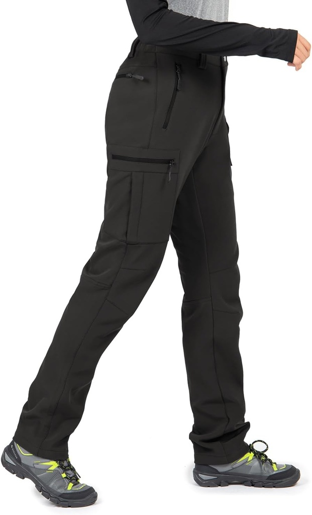 Wespornow Women's-Fleece-Lined-Hiking-Pants Snow-Ski-Pants Water-Resistance-Outdoor-Softshell-Insulated for Winter