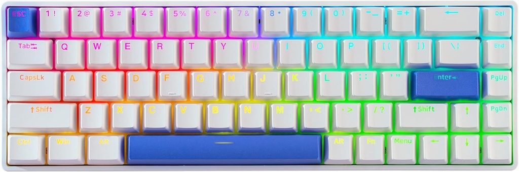 DrunkDeer G65 Rapid Trigger Mechanical Keyboard Magnetic Switch Gaming PBT Keycap Wired 65% Size RGB TKL Compact Anti-Ghost White