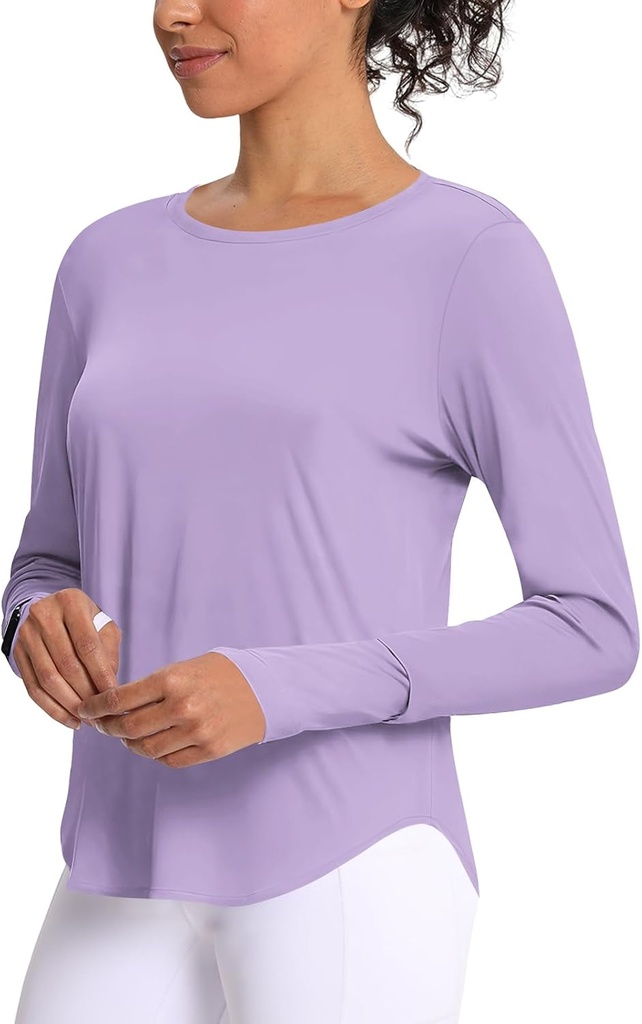 Women's Sun Shirts UPF 50+ Long Sleeve UV Protection Shirt Rash Guard Lightweight Quick Dry SPF Workout Tops