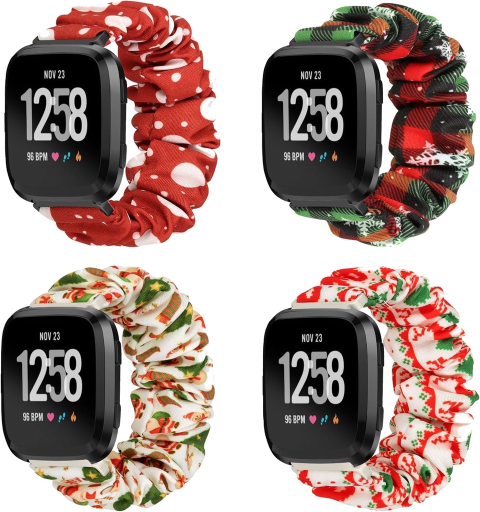 Scrunchie Watch Bands for Fitbit Versa/Versa 2 / Versa Lite/Versa SE Women Men,Replacement Soft Nylon Stretchy Wristabnd For Fitbit Versa Smart Watch