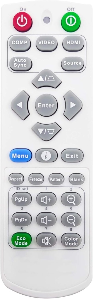A-00010005 Projector Remote Control for ViewSonic PA502XP, PA503S, PA503SP, PA503W, PA503X, PA503XP, PG700WU, PG701WU, PJD5152, PJD5154, PS500X, PS501W, PS501X, PX700HD, PX701HD, PX702HD