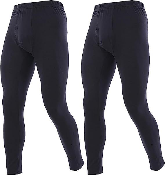 2 Pack Men's Thermal Underwear Bottoms Long Johns for Men Baselayer Athletic Thermal Pants Ultra Soft Leggings Tight