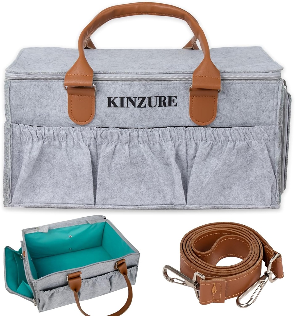 Baby Diaper Caddy Organizer Nursery Diaper Bag Storage Waterproof Car Diaper Caddy with Lid for Newborn Essentials