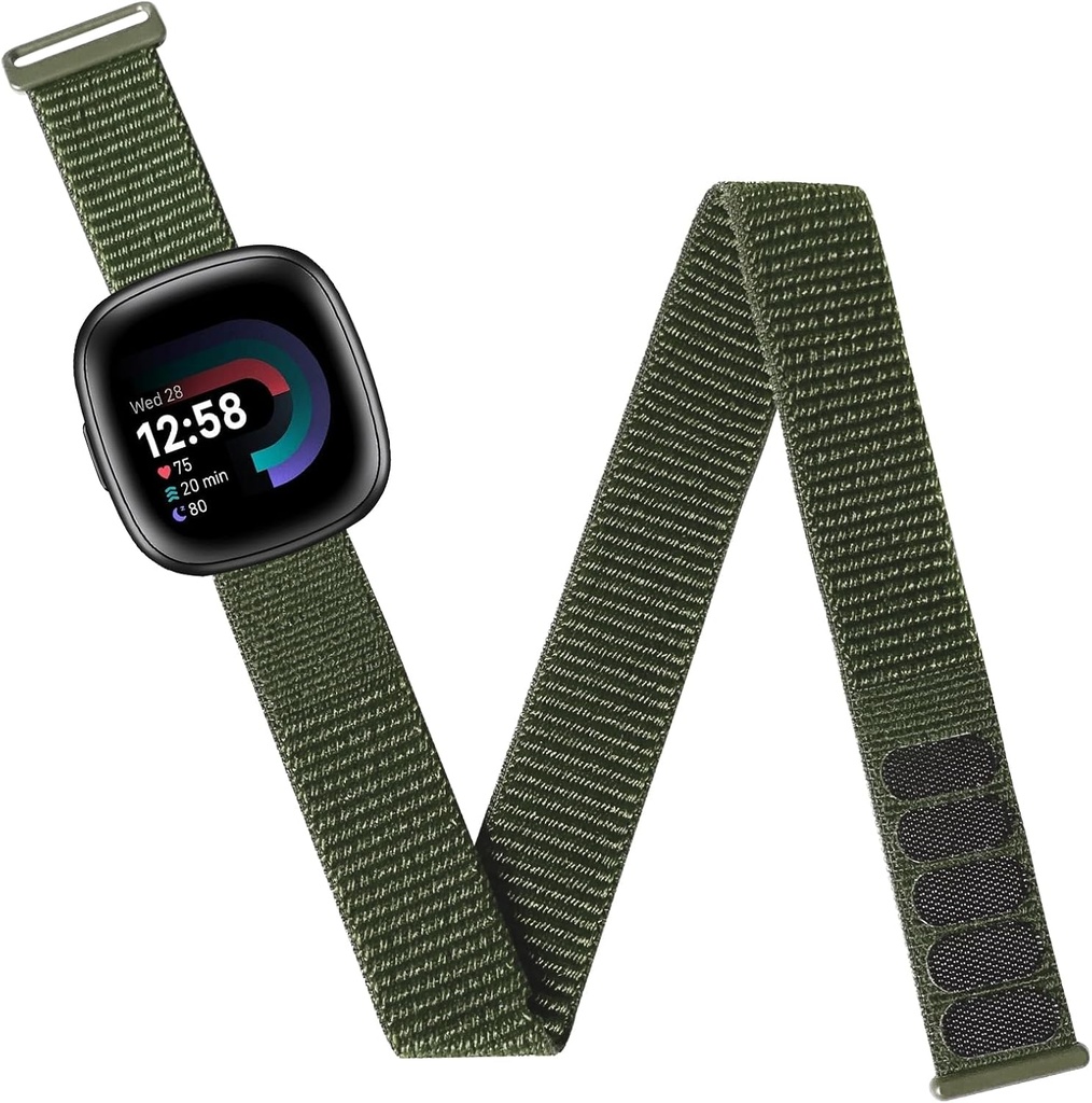 Yeahxing Ankle Bands for Fitbit Versa 4 - Nylon Strap Compatible with Fitbit Versa4/ Versa3 Band, Breathable Loop Straps for Fitbit Sense 2/1 Armband,Soft Sport Strap for Women Men