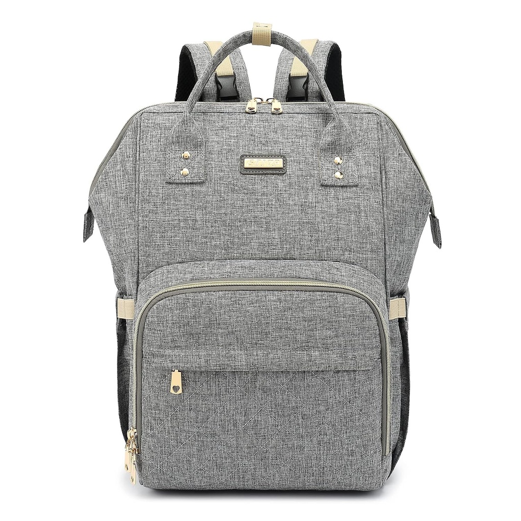 Diaper Bag Backpack, Diaper Bags for Baby Girls Boys, Baby Bags for Moms Dads, Nappy Changing Bag with Insulated Pockets,Multi-functional Waterproof Backpack with Stroller straps - Grey