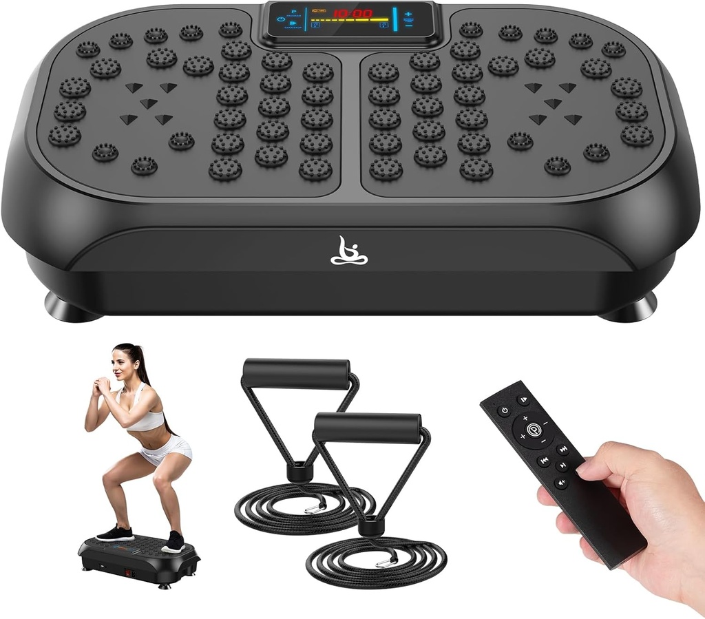 Vibration Plate Exercise Machine - CrazyFeb Vibration Plate for Lymphatic Drainage, Whole Body Vibrating Plate Exercise Machine - Waver Vibration Plate High-Intensity Fitness Equipment for Weight Loss