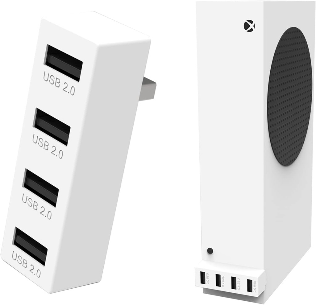 JZW-Shop 4 Ports USB Hub 2.0 for Xbox Series S, High Speed USB Hub Splitter Expansion Adapter Compatible with Xbox Series S Console