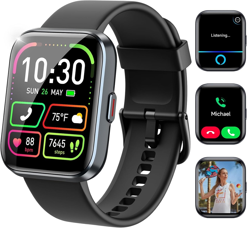 Smart Watches for Women and Men - Smart Watch Compatible for iPhone Android Phone,Alexa,Call & Notification Alerts,Heart Rate & Sleep Monitor,3 ATM Waterproof 1.83 Inches Fitness Tracker