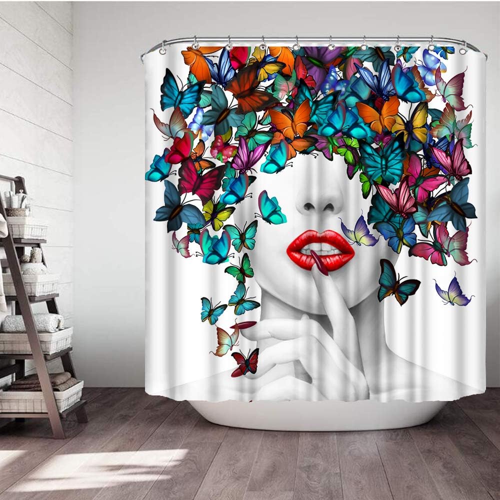 Latina Woman Shower Curtain Funny Bathroom Set Decor 72 x 72 inches