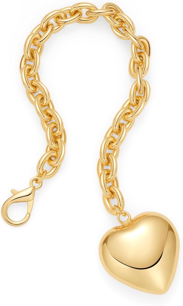 Gold Heart Bracelet for Women, Chunky Chain Bracelet Valentine's Day Gifts