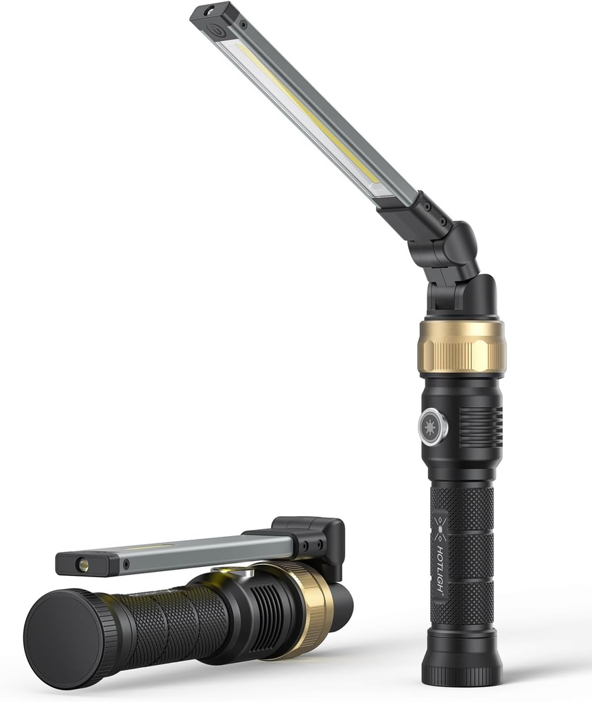 Rechaegeable Work Light, 5000mAh Magnetic Flashlight with 360° Rotate Foldable Design, 1200 Lumens Led Work Light, Mechanic Light for Car Repairing/Emergency