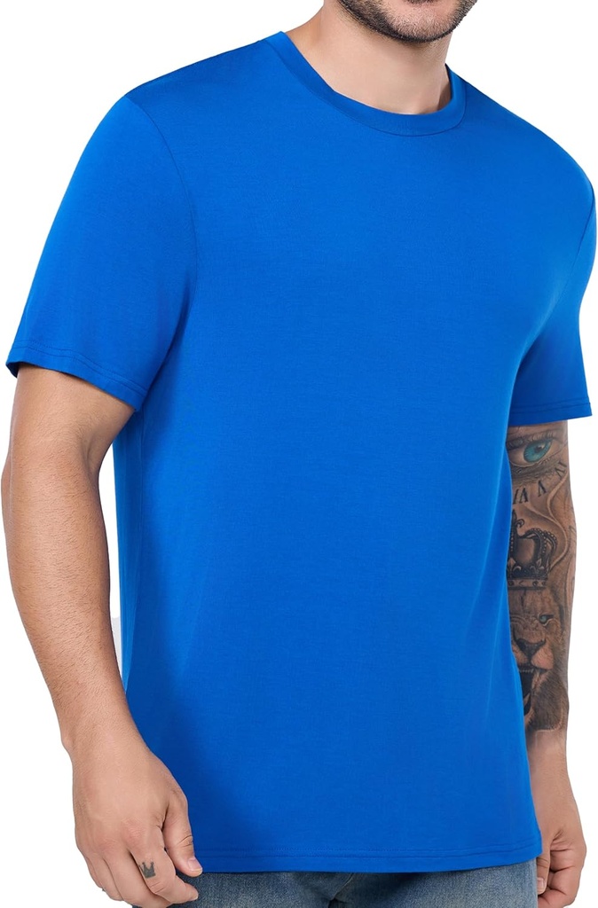 Men's Cooling T-Shirts for Summer - Bamboo Viscose Lightweight Undershirts - Available in Big & Tall