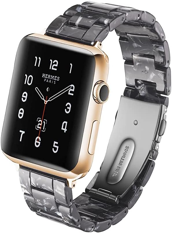 HOPO Compatible With Apple Watch Band 38mm 40mm 41mm 42mm 44mm 45mm 46mm 49mm,Resin Watch Strap Bracelet Wristband Fashion Lightweight Replacement For iWatch Bands Series 11 Ultra 10 9 8 7 6 5 4 3 2 1 SE for Women Men