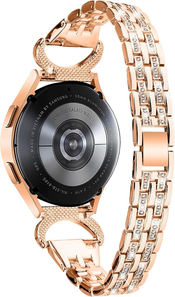 Watch Bands Compatible with Garmin Vivoactive 5/Venu Sq 2/Venu Sq 2 Music/Venu 2 Plus/Venu,Vivoactive 5 for Women,Bling Metal Strap Jewelry Diamond Crystal Bracelet Wrist Band