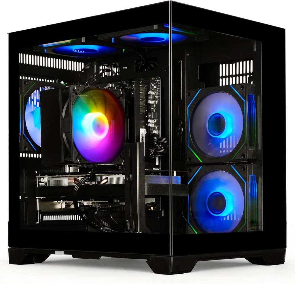 Gaming PC Ryzen 5 5500 Gaming PC RTX 3050 8GB, 16GB DDR4 3200MHz RAM, 512GB SSD, Prebuilt Desktop Computer for Gaming & Productivity