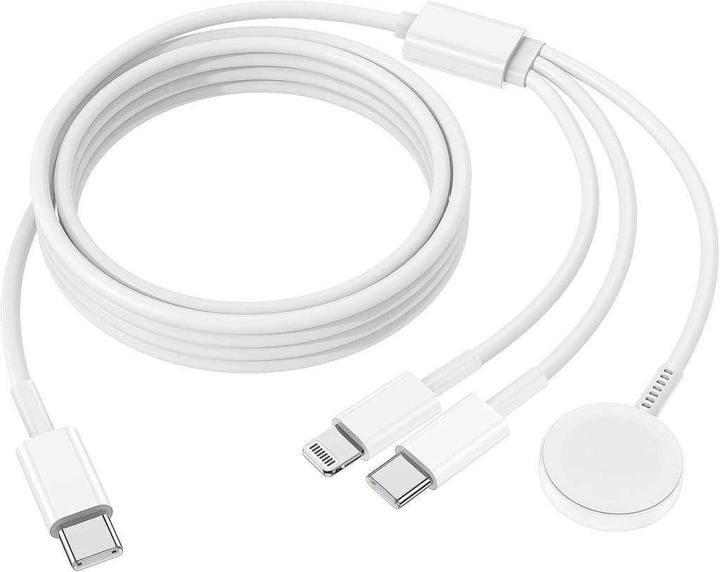 Apple Watch Charger,Apple iWatch Magnetic Fast Charger to USB C Cable,3 in 1 Multi Charging Cable 6 FT Compatible with Watch Series Ultra 3/2/SE/11/10/9/8/7/6/5/4/3/2/1,iPhone 17/16/15/14/13/12