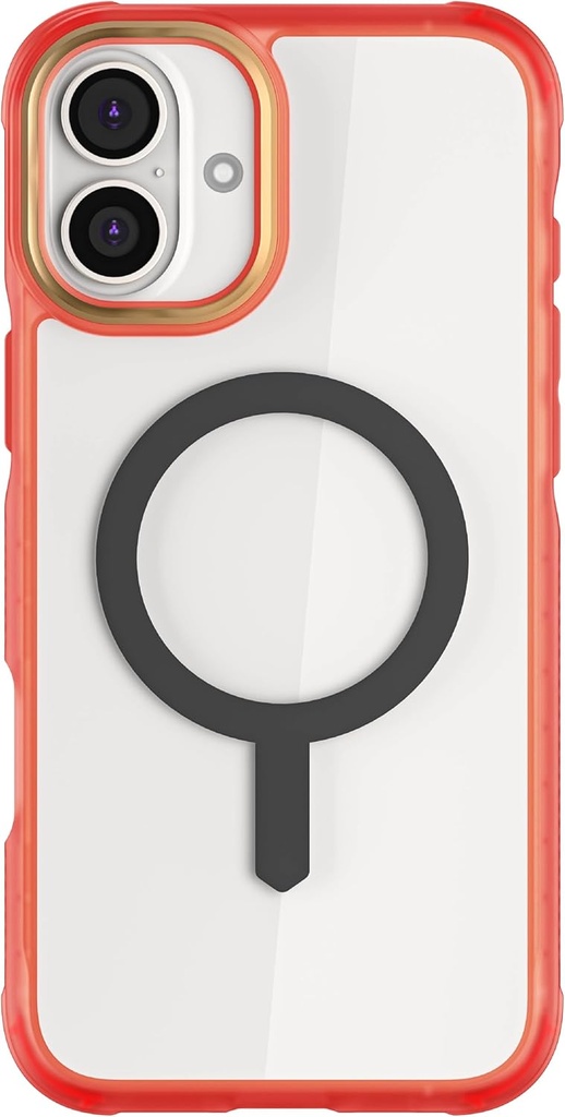 Ghostek Covert iPhone 16 Plus Clear Case - Compatible with MagSafe Accessories, Shockproof Silicone, Minimalist Phone Cover (6.7 Inch, Pink)