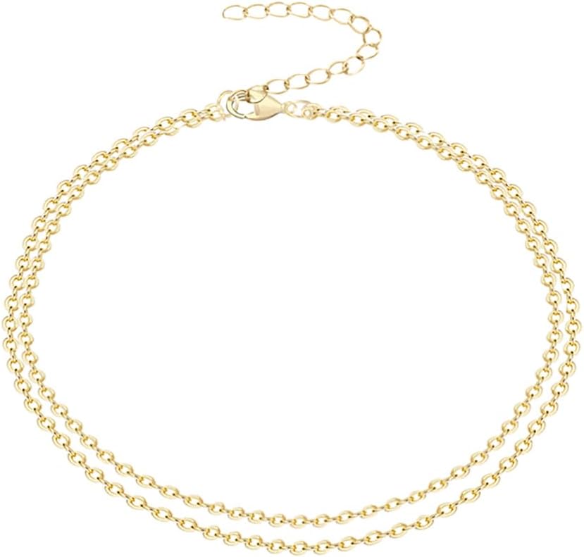 Womens Dainty Gold Chain Bracelet,Simple Layered Chain Bracelets,Beaded Turquoise Bracelet,Charm Crystal Bar,Heart,Karma,Triangle,Pearl Bracelets for Women