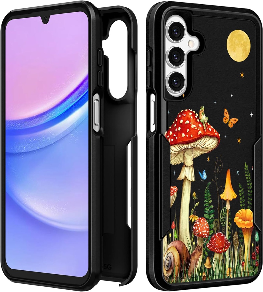 for Galaxy A16 5G Phone Case Women - Cute Girls Cover Girly Kawaii Aesthetic Unique Design Moon Mushroom Heavy Duty Protective Shockproof Military Grade Teens for Samsung Galaxy A16 5G Cases