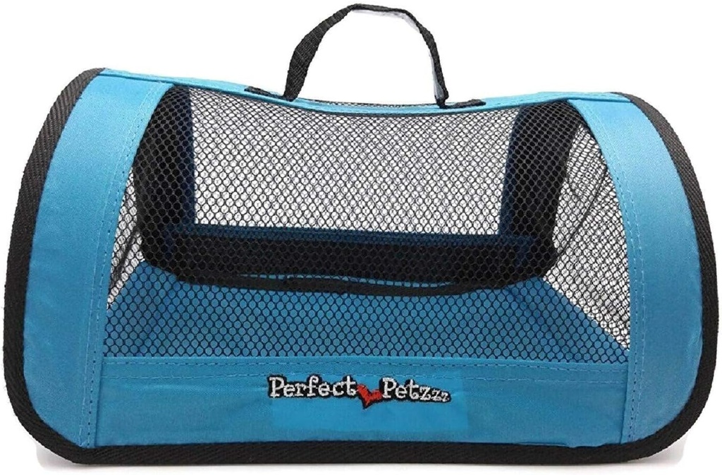 Pet Travel Bag for Originals & Minis, Small Pet Carrier w/Mesh & Nylon Lining, Dog Carrier for Medium Dogs, Versatile Kitten Carrier & Puppy Carrier, Easy to Clean, Blue - Perfect Petzzz