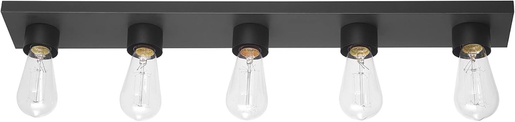 GLOBE Electric 5-Light Vanity Light, Matte Black, Modern Glam, Bathroom Fixture, Horizontal Vertical Mount, 52088