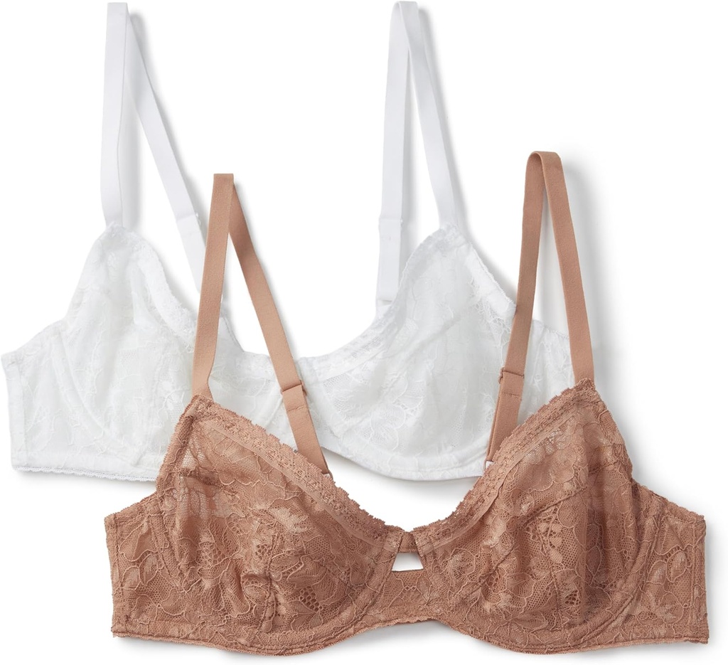 Amazon Essentials Women's Stretch Lace Balconette Bra