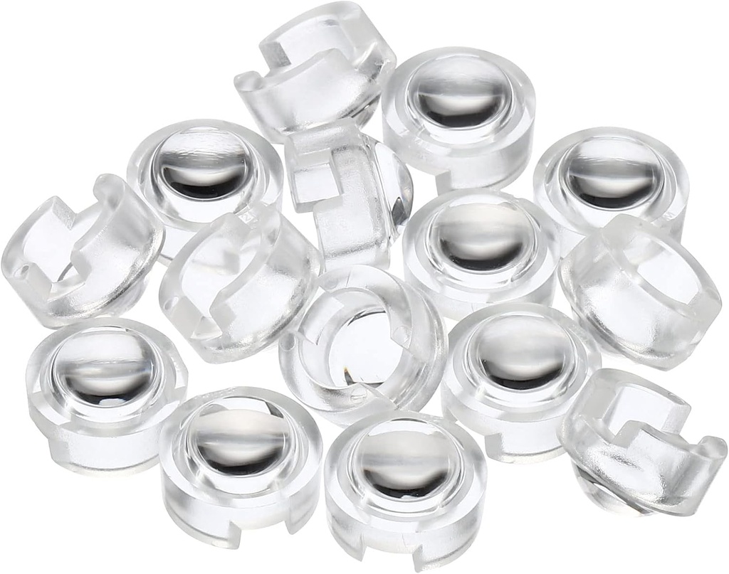 PATIKIL 13mm LED Convex Lens, 15 Pack 30 Degree Beam Angle Acrylic LED Optical Convex Condenser Lens for 1W 3W LED Lamp Beads Infrared Cameras, Transparent