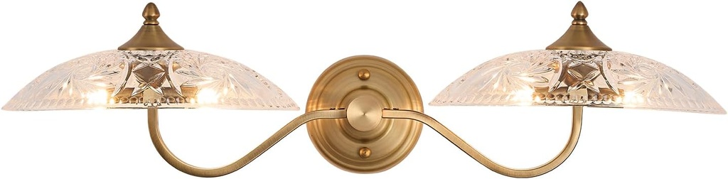 Vintage Vanity Light,31 in 4 Light Vanity Lights Dimmable Vanity Fixture, Brass Bathroom Fixture, Bathroom Lights fixtures Over mirrorr (Requires G9 Bulb, not Included)