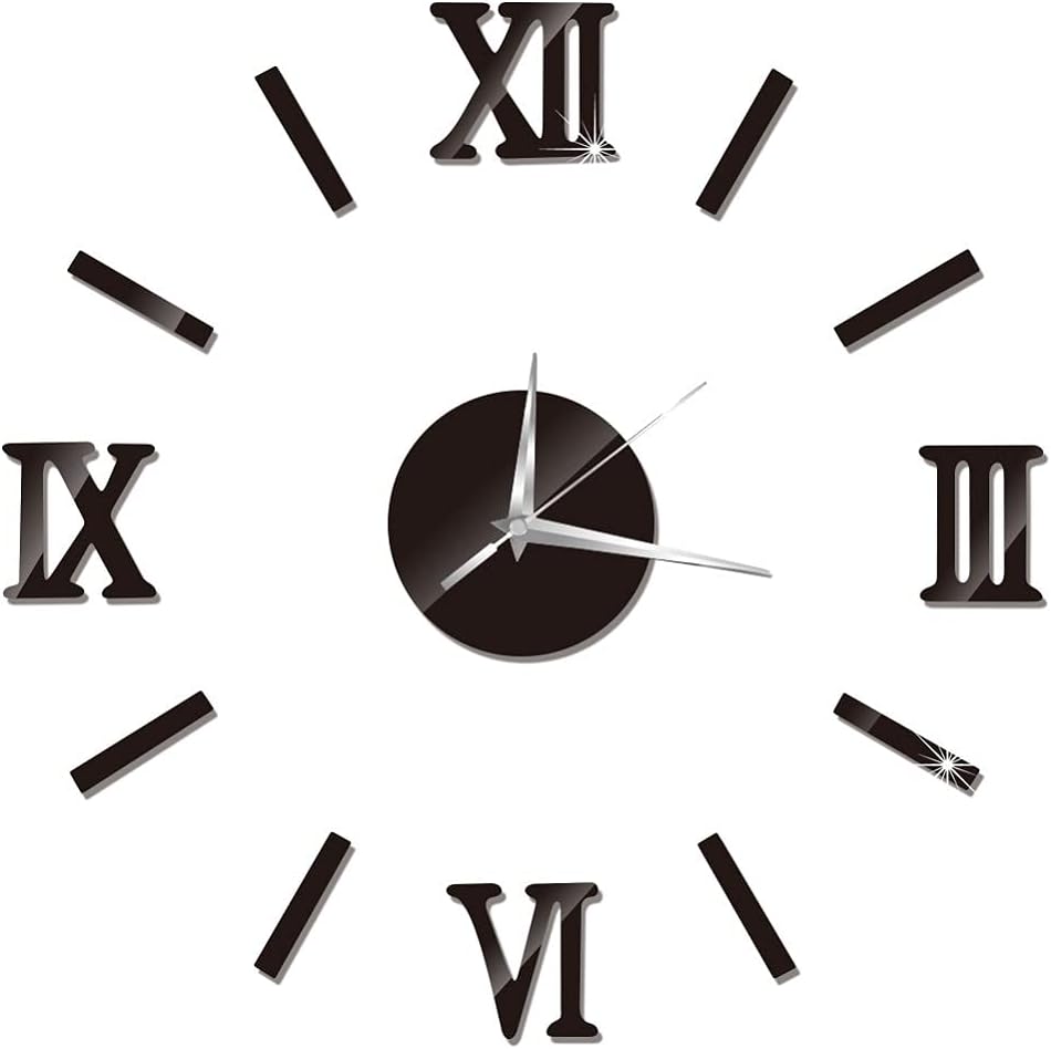 3D Wall Clock Mirror Wall Stickers Fashion Living Room Quartz Watch DIY Home Decoration Clocks Sticker Decor Clock (Color : 22) (8)