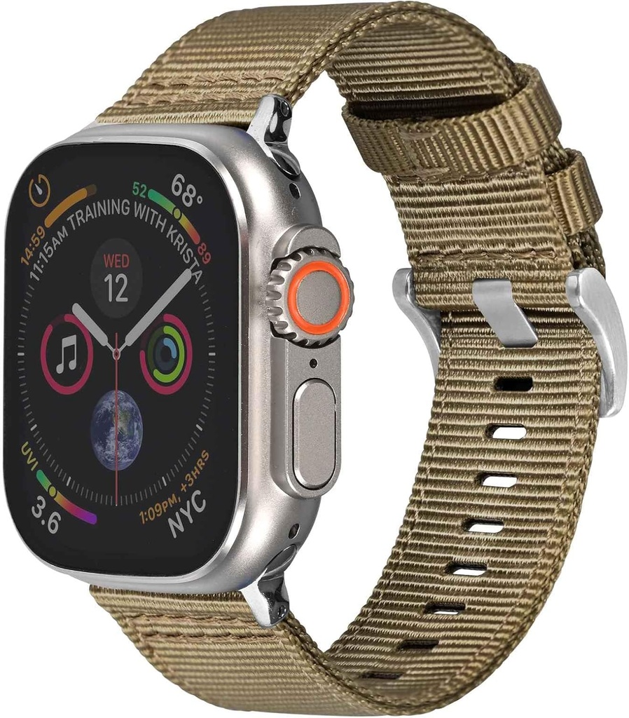 Sport Band Compatible with Apple Watch Ultra 2/Ultra Band for Men 49mm 45mm 44mm 42mm 41mm 40mm 38mm, Military Nylon Breathable for Apple Watch Ultra Band 10 9 8 7 6 5 4 3 2 1 SE