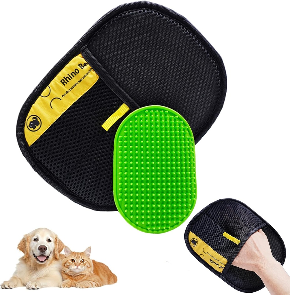 Electrostatic Gloves Pet Hair 2025 New Upgrade, Reusable Cat Hair Static Removal Tool Cleaning Glove Brush, Pet Grooming Gloves for Dogs, Pet Hair Removal Gloves for Furniture,Couch (Light Green)