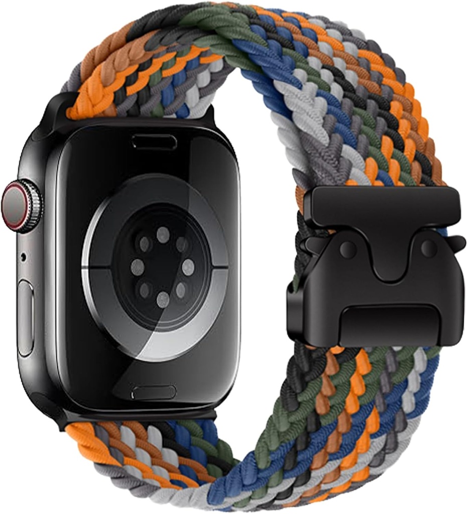 Yeahxing Nylon Braided Band for Apple Watch Ultra/2-49mm 46mm 45mm 44mm 42mm 41mm 40mm 38mm,Secure Stretchy Strap Women/Men,Parachute Buckle Bands for iWatch Series 11 10 9 8 7 6 5 4 3 SE