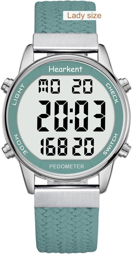 Women Pedometer Watch for Walking Steps and Miles-Step Counter for Calories,30M Waterproof-EL Backlight-Countdown-Stopwatch-No App Step Tracker for Adults Seniors