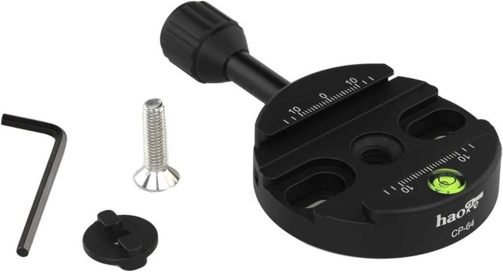 Haoge Combo Boss Adapter with CP-64 64mm Arca-Swiss-Compatible Quick Release Clamp for Manfrotto Tripod Ball Head Clamp Replacement